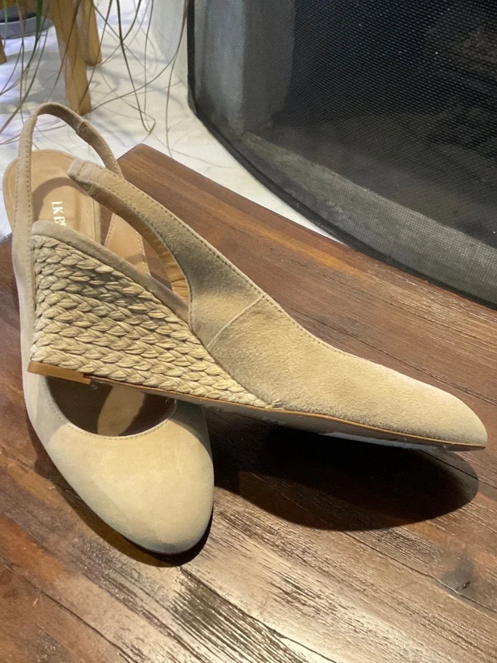 LK Bennett Henny Sling Back Tan Suede Wedge Espadrille EU 38/ US 7-7.5